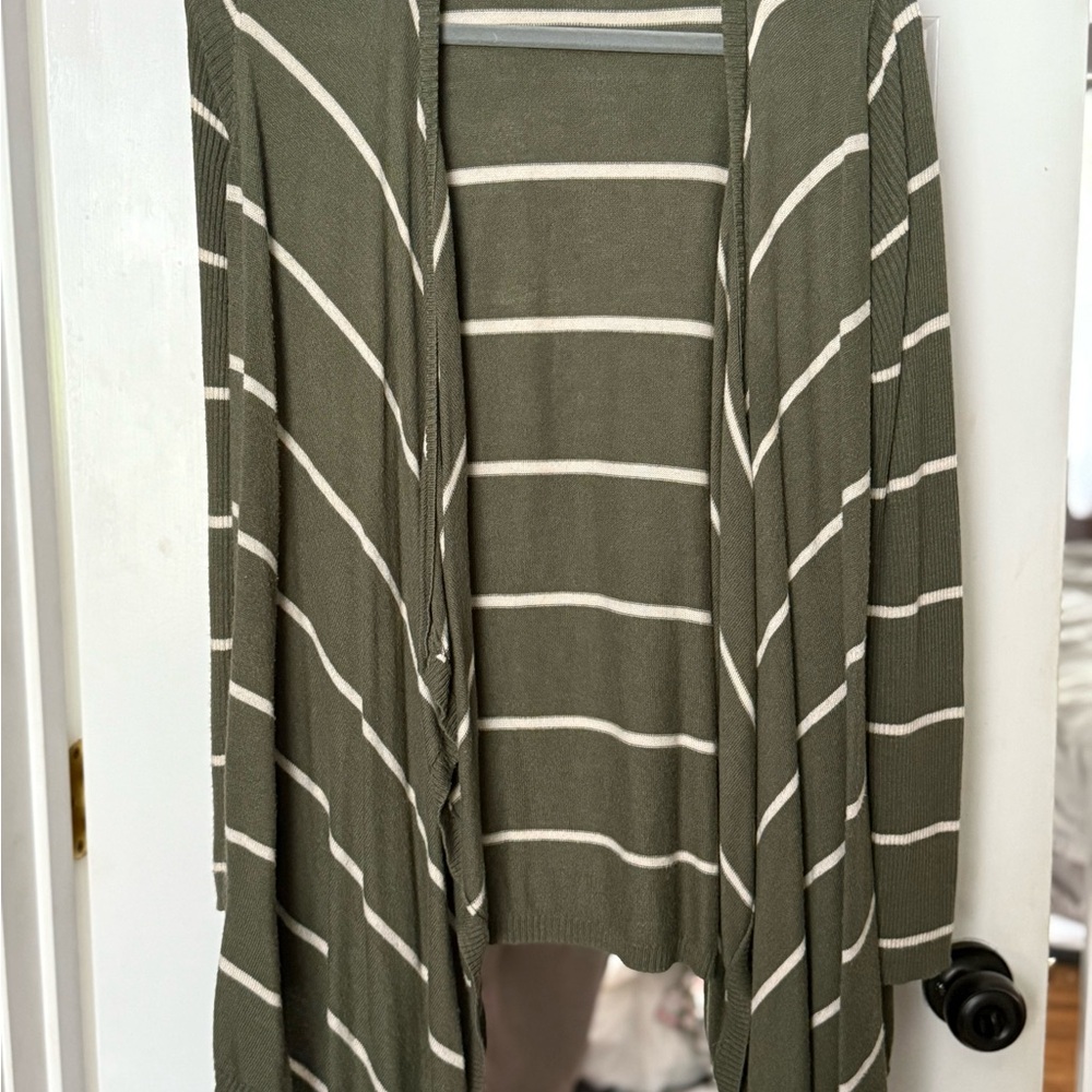 Pink Rose Olive and White Knit Cardigan